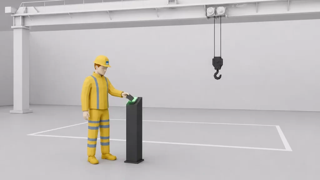 Přihlášení jeřábníka kartou